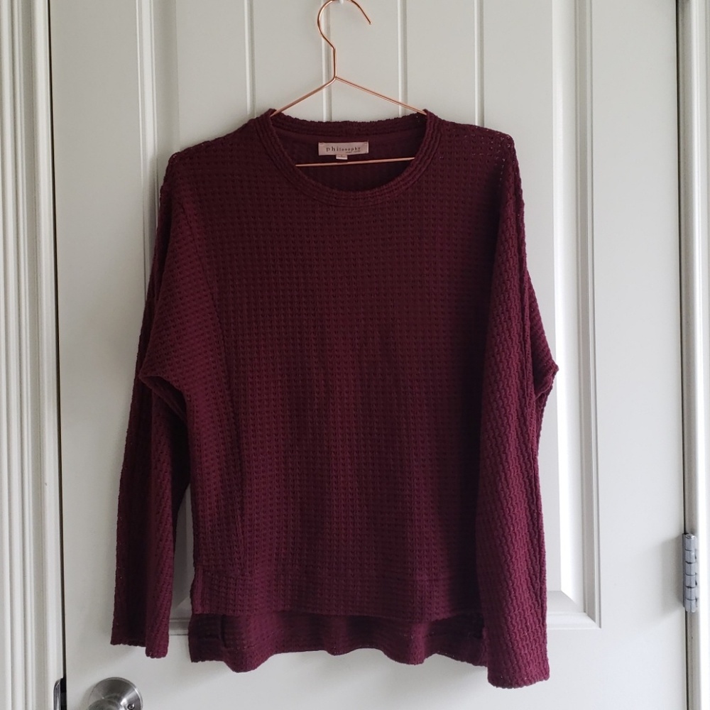 Philosophy | Open knit Sweater Maroon